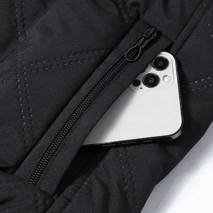 The Lucca Alta Men’s Stand Collar Diamond Pattern Thermal Quilted Jacket