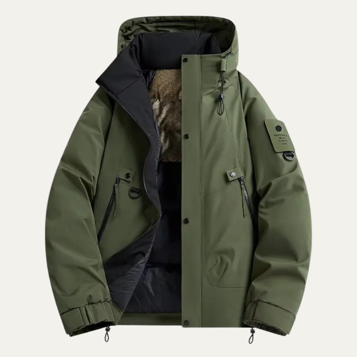 The Arenzano Men’s Winter Ski Hooded Jacket with Fleece Lining