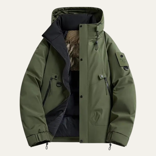 The Arenzano Men’s Winter Ski Hooded Jacket with Fleece Lining