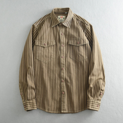The Brookland Men’s Classic Striped Casual Button Down Shirt