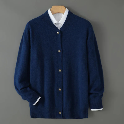 The Coimbra Men’s Elegant Cashmere Stand Collar Knit Cardigan