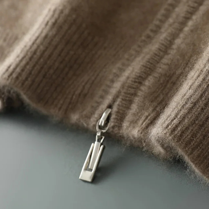 The Antibes Men’s Soft Warm Winter Cashmere Knit Zip Up Cardigan