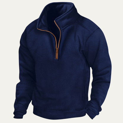 The Como Centro Men’s Winter Fleece Thick Half Zip Stand Collar Sweater