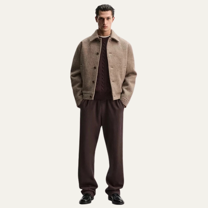 The Ravenna Men’s Casual Wool Winter Jacket – Taupe