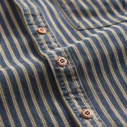 The Brookland Men’s Classic Striped Casual Button Down Shirt