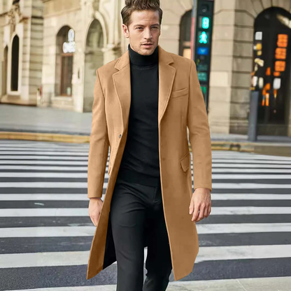 The Bergamo Men’s Luxury Trend Long Winter Wool Overcoat