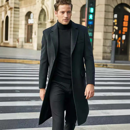 The Bergamo Men’s Luxury Trend Long Winter Wool Overcoat