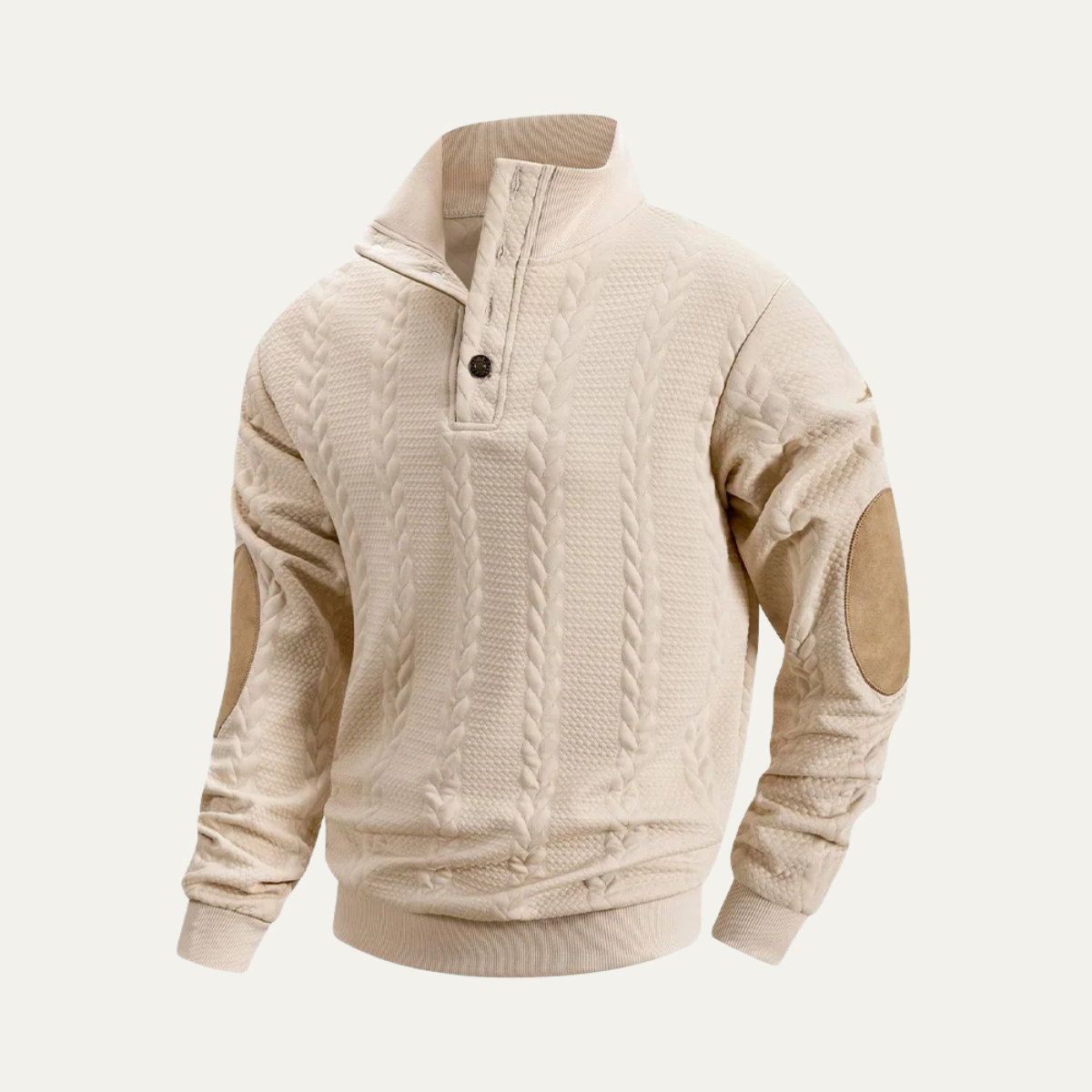 The Cervo Men’s Button Collar Knit Jacquard Sweater