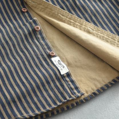 The Brookland Men’s Classic Striped Casual Button Down Shirt