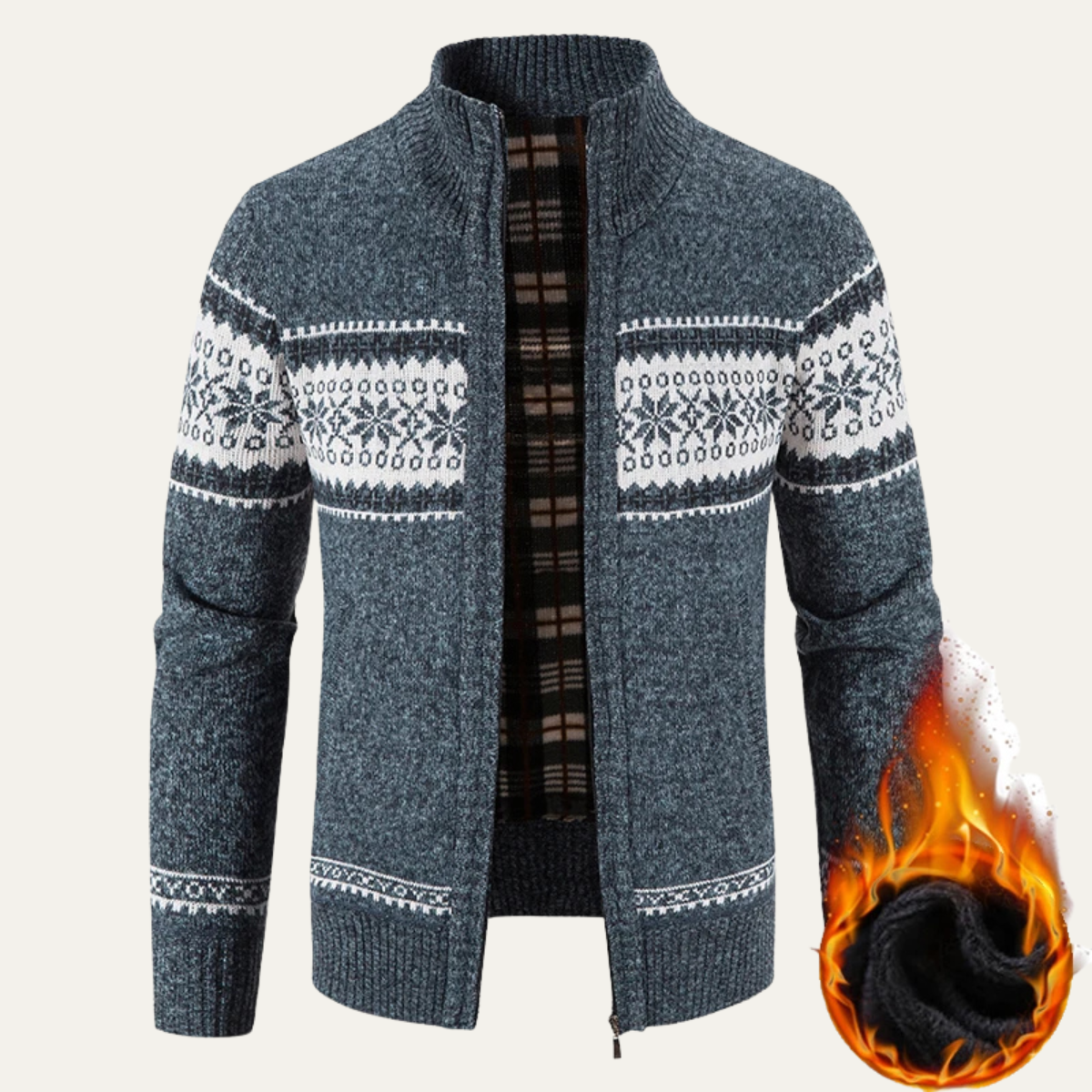The Taranto Men’s Warm Knitted Wool Blend Zip Cardigan