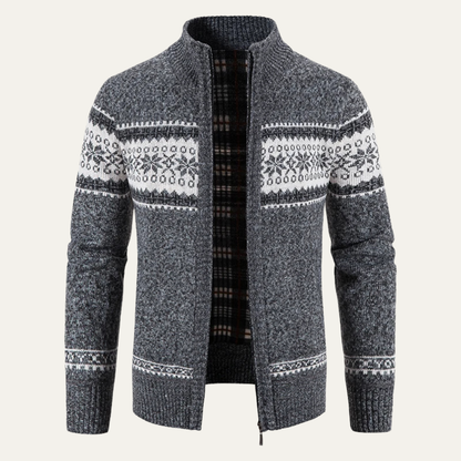 The Taranto Men’s Warm Knitted Wool Blend Zip Cardigan