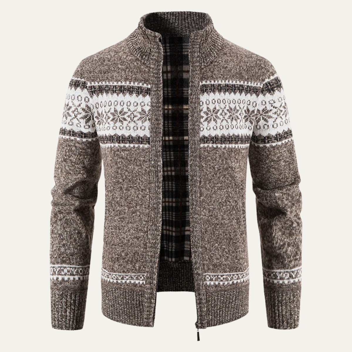 The Taranto Men’s Warm Knitted Wool Blend Zip Cardigan