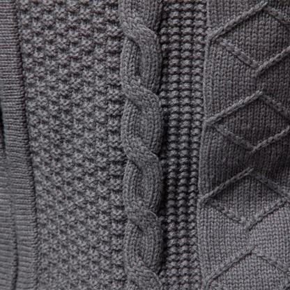 The Flintshire Men's Stylish Full Zip Warm Knitted Jacket