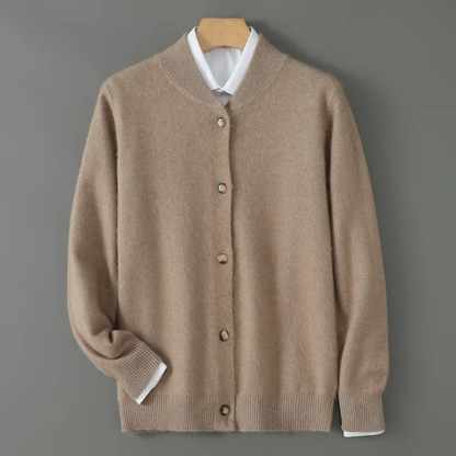 The Coimbra Men’s Elegant Cashmere Stand Collar Knit Cardigan