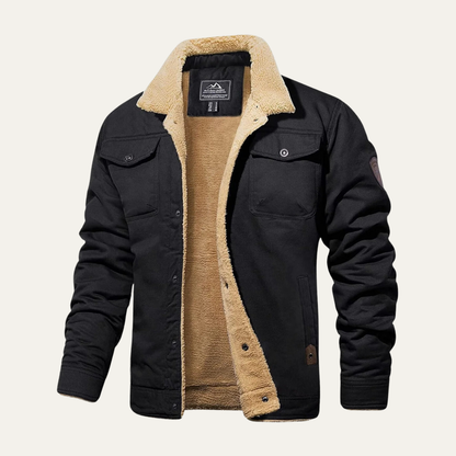 The Piombino Men’s Sherpa Lined Padded Bomber Jacket with Shearling Collar