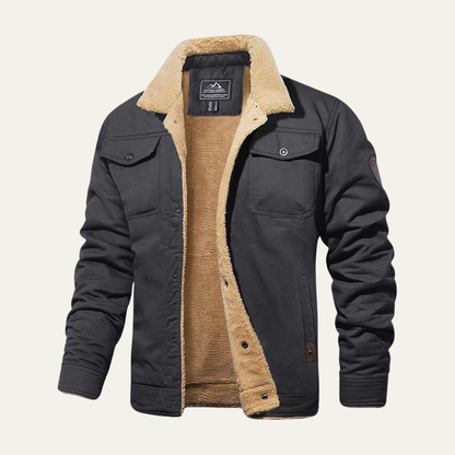 The Piombino Men’s Sherpa Lined Padded Bomber Jacket with Shearling Collar