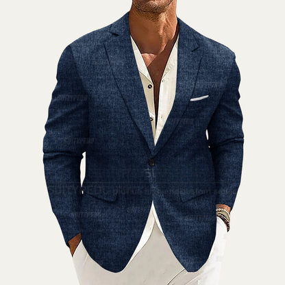 The Mandello Men’s Single Breasted Lightweight Slim Fit Linen Blazer Jacket
