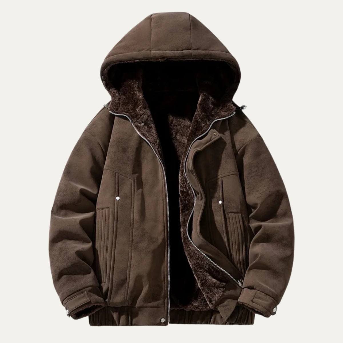 The Lisbon Men's Retro Fleece Lined Hooded Jacket