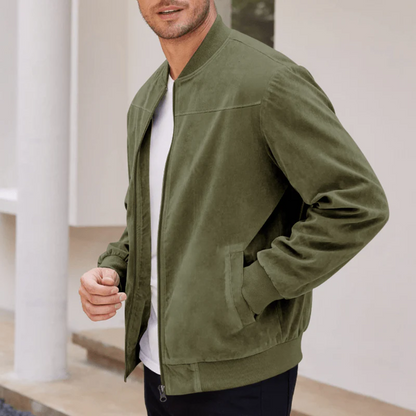 The SoHo Casual Vintage Suede Bomber Jacket for Men