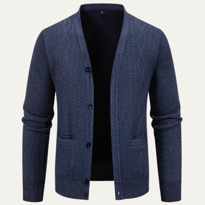 The Caprera Men’s V Neck Button Up Casual Knitted Cardigan