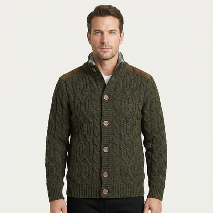 The Maplewood Men’s Winter Fleece Lined Wool Cardigan