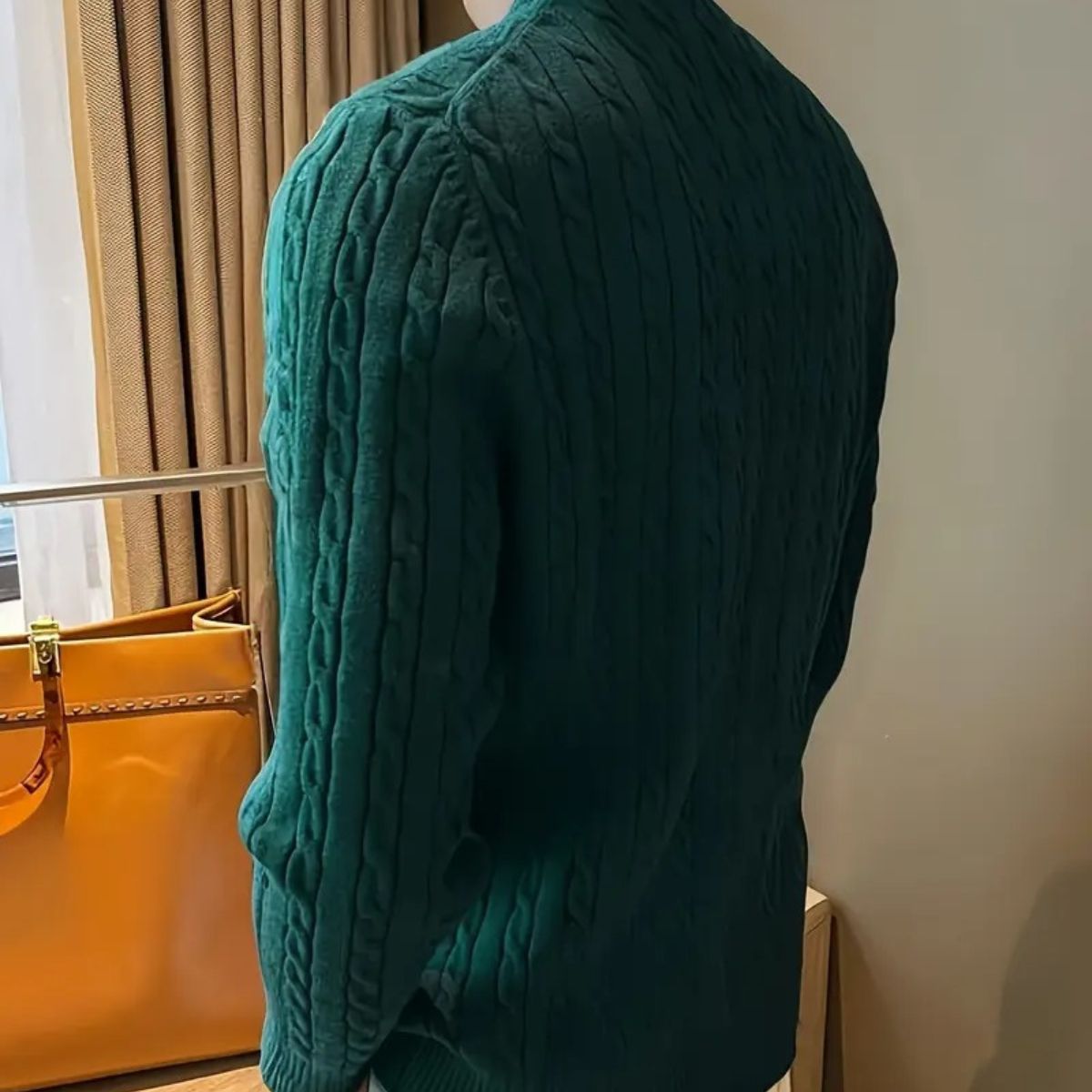 The Versailles Cashmere Merino Wool Knit Sweater for Men - Green