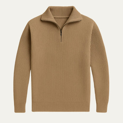 The Merino Knitted Quarter Zip Sweater