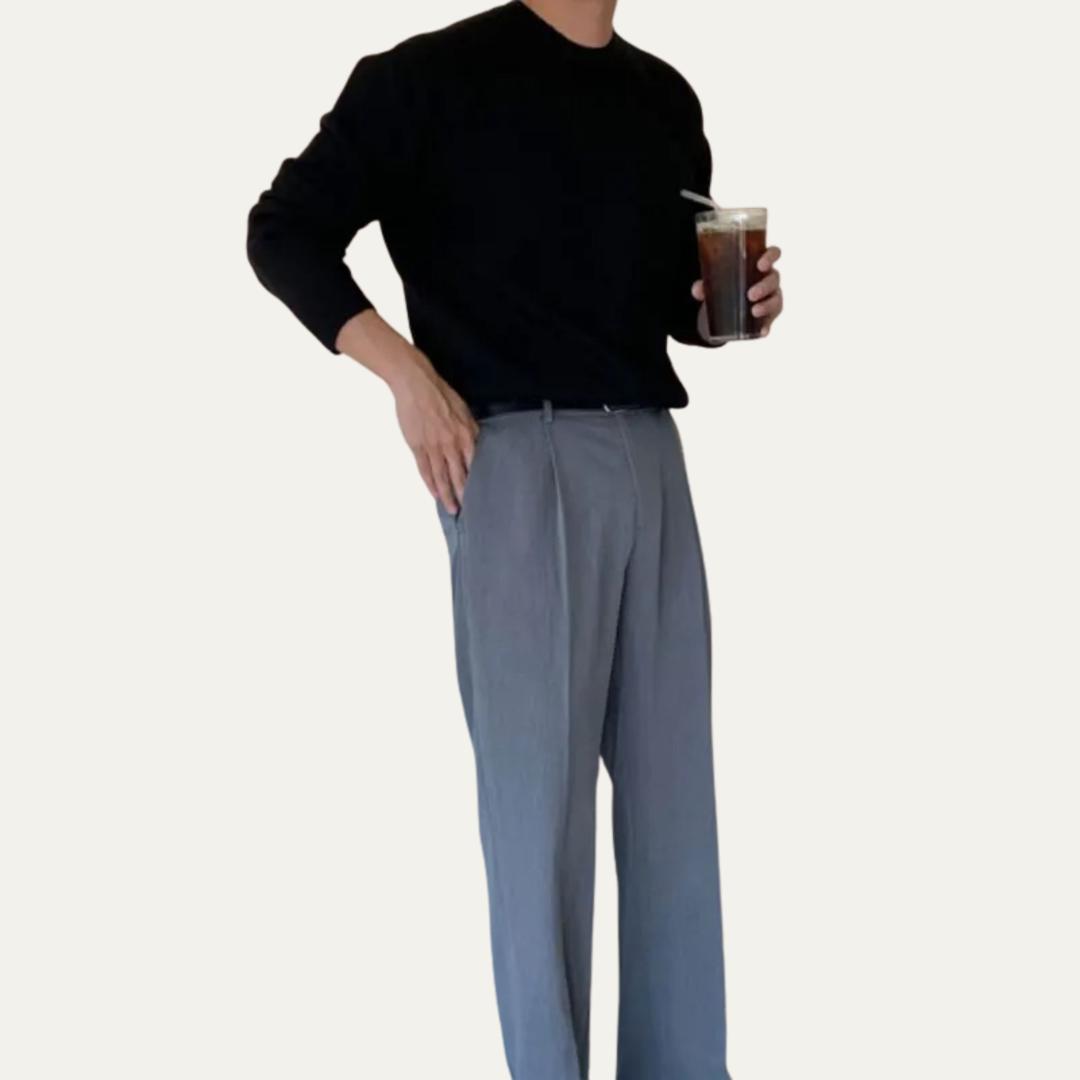 The Cuneo Men’s Classic Plain Crew Neck Knit Sweater