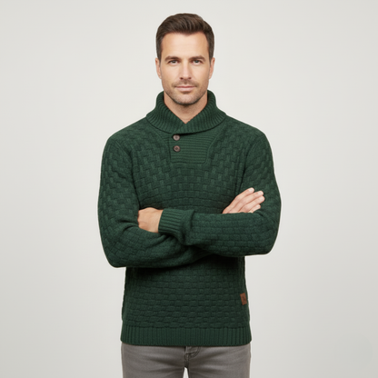 The Brighton Men’s Chunky Knit Sweater with Buttons