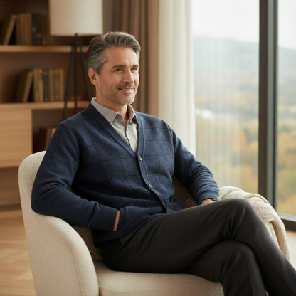 The Barra Men’s V Neck Knit Cardigan with Pockets