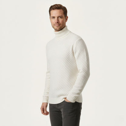 The Lavagna Men’s Thick Wool Knit Turtleneck Sweater