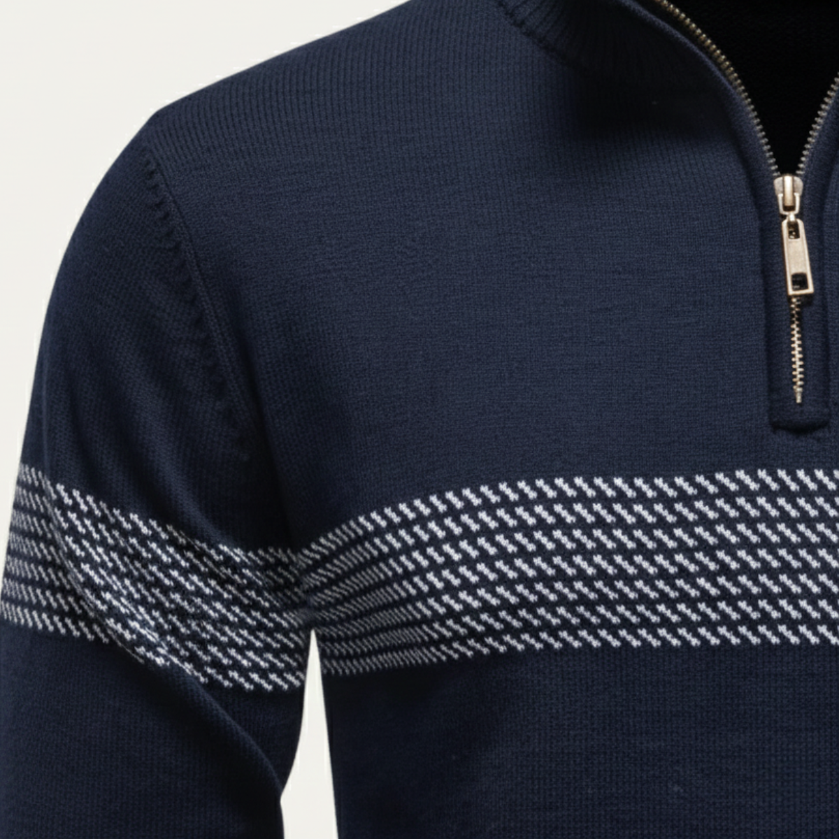 The Brookshire Men’s Casual Half Zip Knit Sweater with Stand Collar