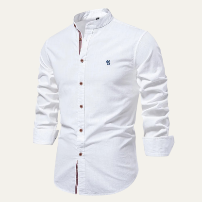 The Biella Men’s Mandarin Collar Smart Casual Button Shirt