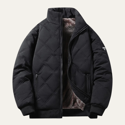 The Alston Men’s Quilted Jacket – Windproof Thermal Padded Coat with Fleece Lining
