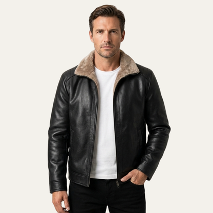 The Pantelleria Men’s Winter Fleece Lined Leather Jacket