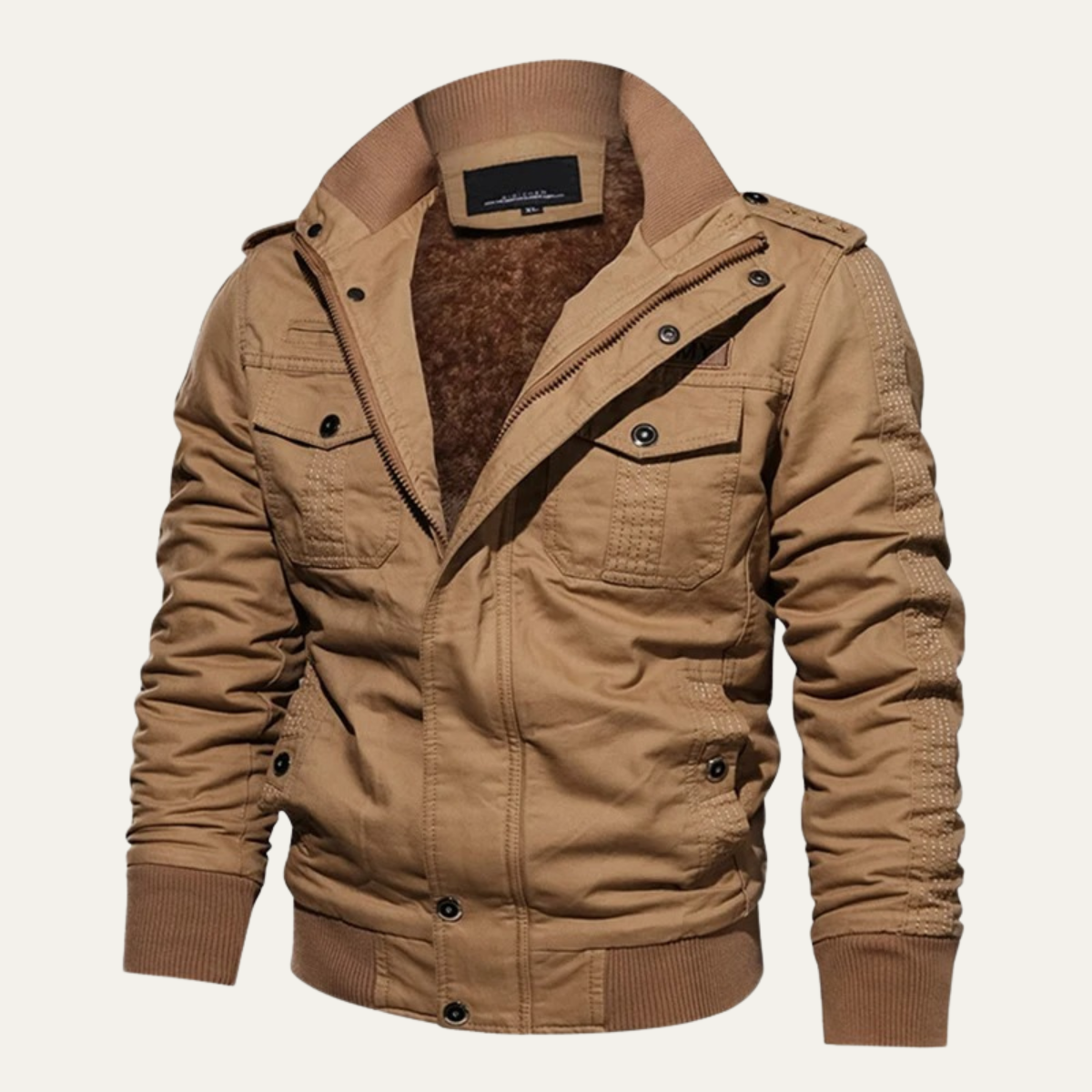 The Foxgate Men’s Thick Plush Lined Windproof Bomber Jacket