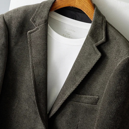 The Anzio Men’s Classic Single Breasted Wool Blend Tweed Blazer