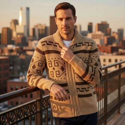 The Orvieto Men’s Vintage Thick Winter Shawl Collar Knit Cardigan