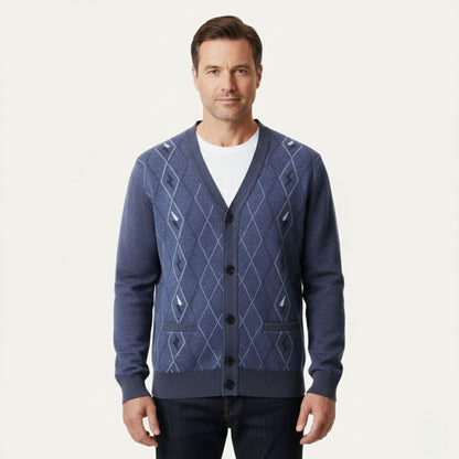 The Barra Men’s V Neck Knit Cardigan with Pockets