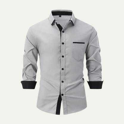 The Gorizia Men’s Trendy Contrast Trim Button Up Shirt