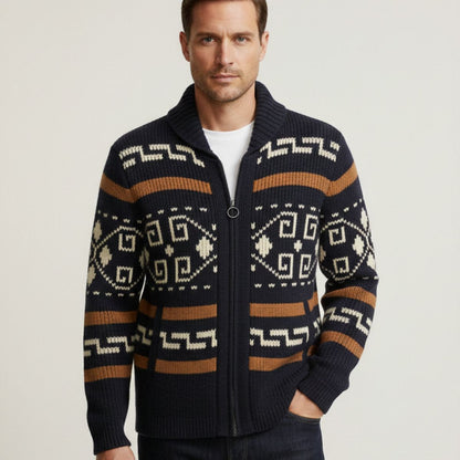 The Orvieto Men’s Vintage Thick Winter Shawl Collar Knit Cardigan