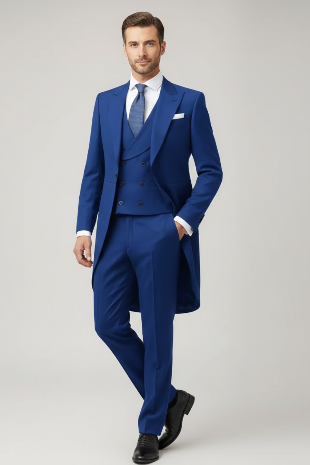 Men's Classic Tailcoat Suit – Formal Three-Piece Attire for Black-Tie Occasions