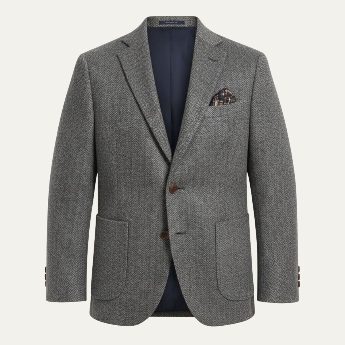 The Gravedona Men’s Office Herringbone Single Breasted Wool Tweed Blazer Jacket