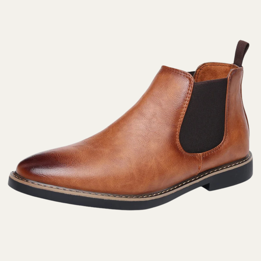 The Bradford Men's Casual Slip On Ankle Leather Chelsea Boots