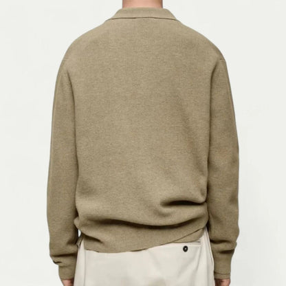 The Positano Elegant Knitted Cardigan for Men - Lapel Collar and Front Buttons