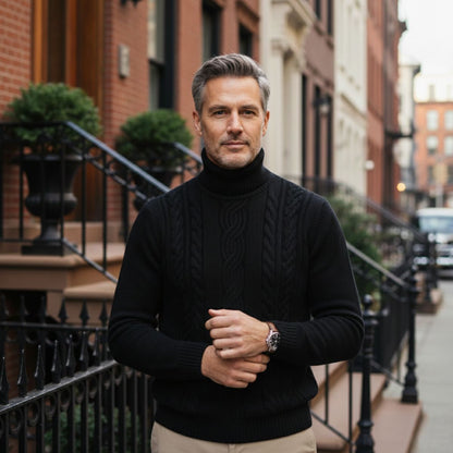 The Courchevel Knitted Turtleneck Sweater for Men - Merino Wool