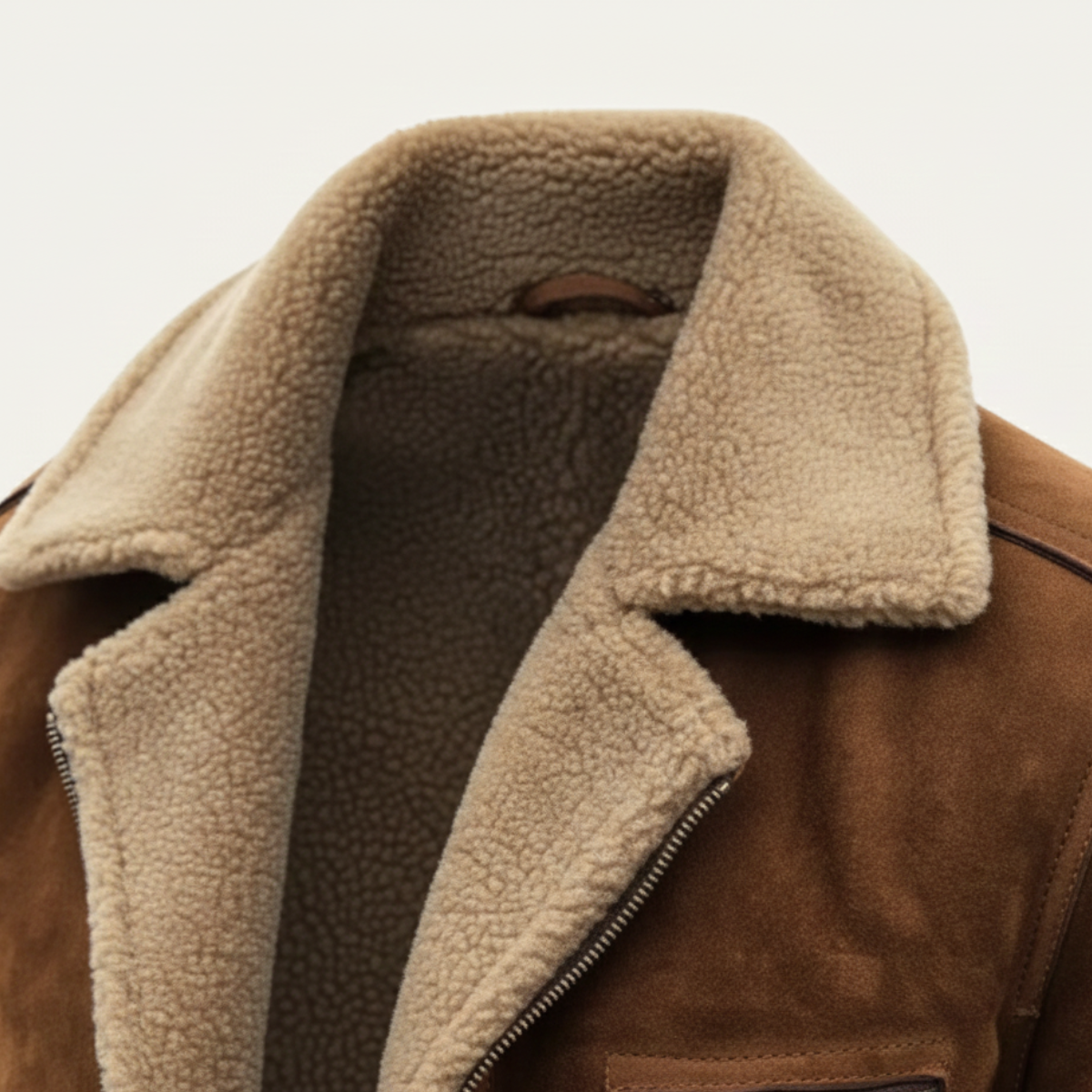 The Sorrento Men’s Vintage Faux Suede Shearling Fleece Jacket