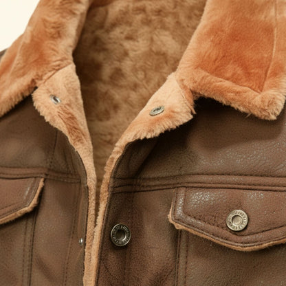 The Braxton Men’s Shearling Vintage Leather Jacket