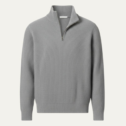 The Edinburgh Men’s Quarter Zip Ribbed Knit Casual Sweater