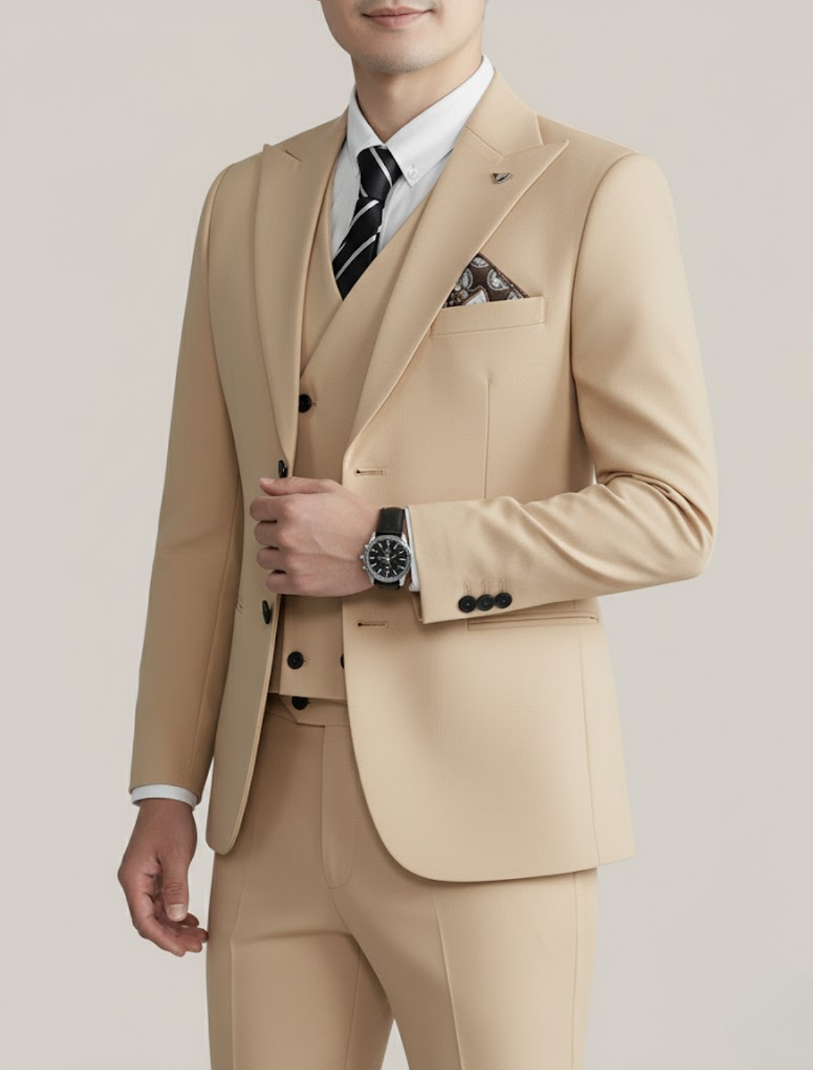 Men's Three-Piece Suit for Formal Events